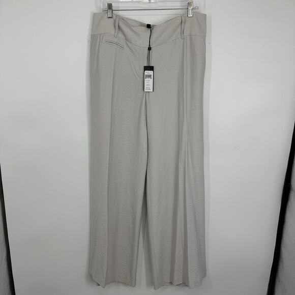 BCBGMAXAZRIA Caroline Wide Leg Pants size 8 Light Dove Gray - Picture 3 of 10